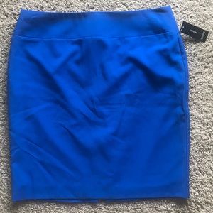 Blue pencil skirt